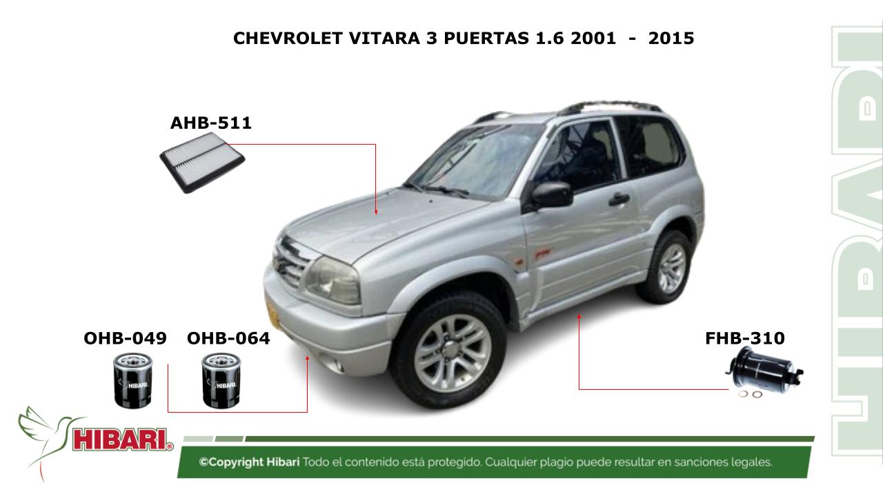Lee más sobre el artículo CHEVROLET VITARA 3 PUERTAS 1.6 2001  –  2015